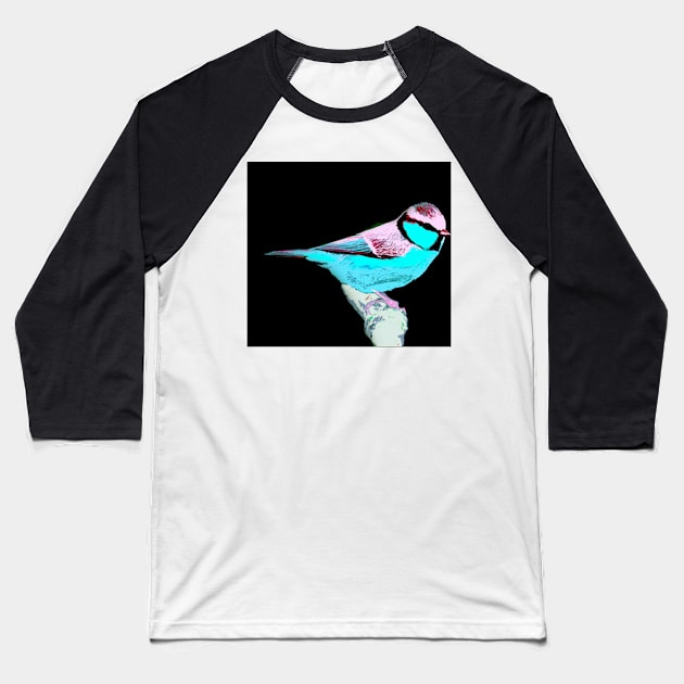 Blue Tit Bird Baseball T-Shirt by CarloVaro